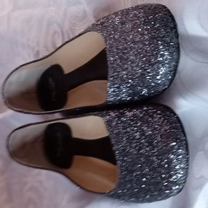 KATE SPADE gunmetal Glitter flate shoe size 8 1/2.